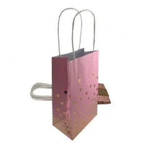 Eco-Friendly Pink With Gold Dots Paper Party Bags
