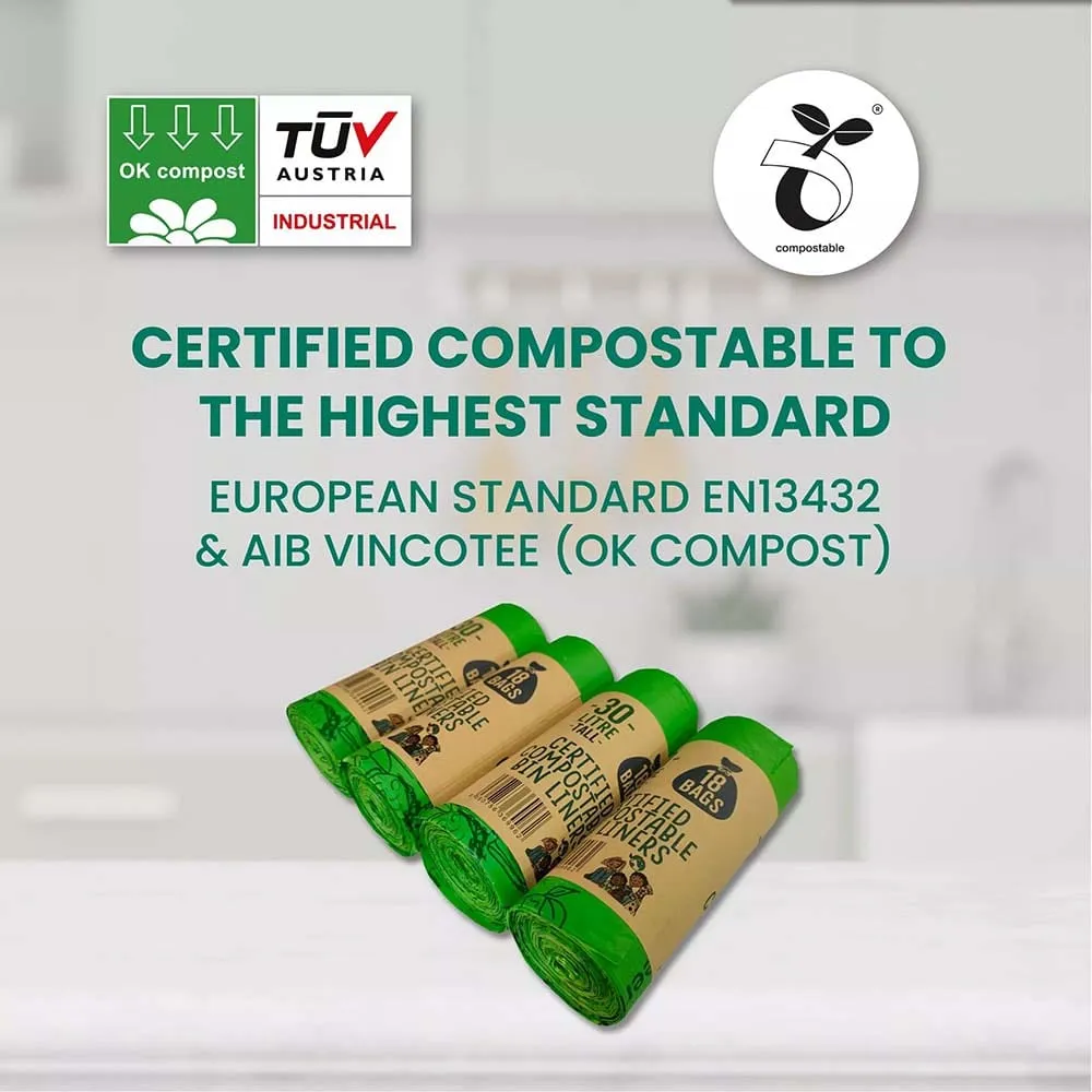 Eco Green Living Compostable Waste Bin Bags - 30L