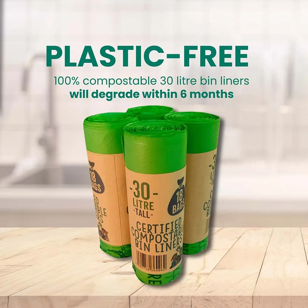 Eco Green Living Compostable Waste Bin Bags - 30L