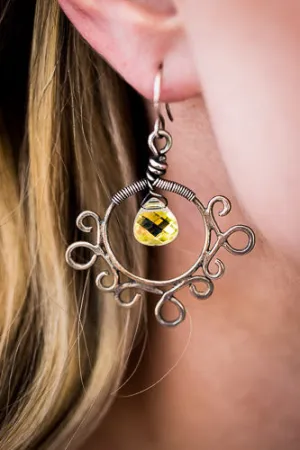 Em'z Blendz Vintage Gypsy Rainbow Crystal & Sterling Silver Earrings | Handcrafted Jewelry
