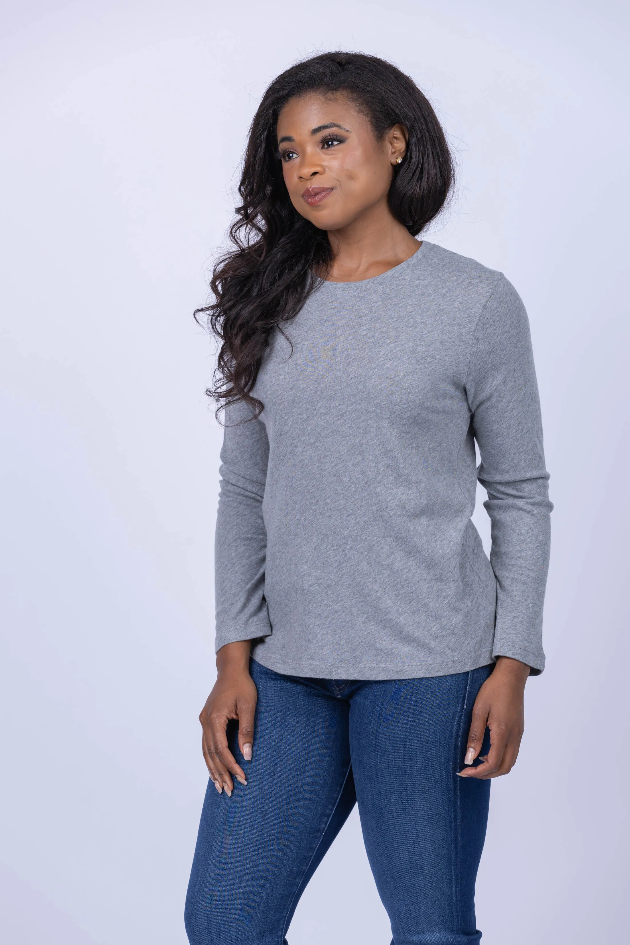 Enza Costa Cashmere Loose Long Sleeve in Smoke