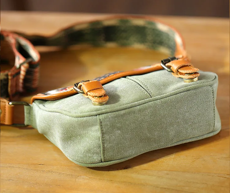 Ethnic Style Ladies Small Canvas Crossbody Bag Women's Satchel Bag