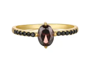 Exquisite Black Crystal Egg Shape  Ring