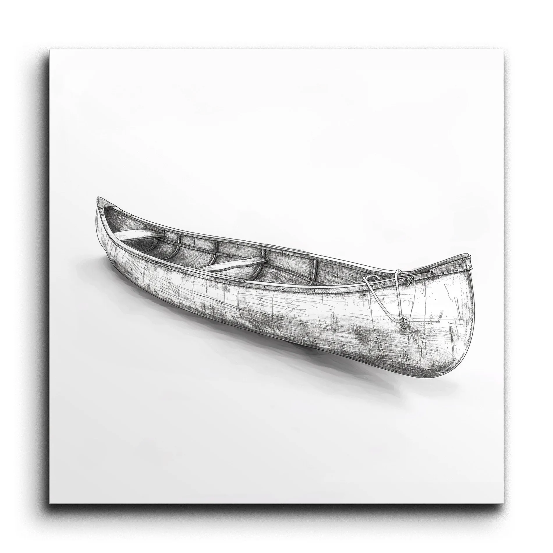 Exquisite Canoe Sketch: A Masterful Pencil Artwork
