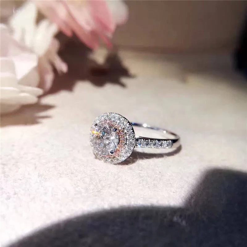 Exquisite Double Halo Crystal Ring