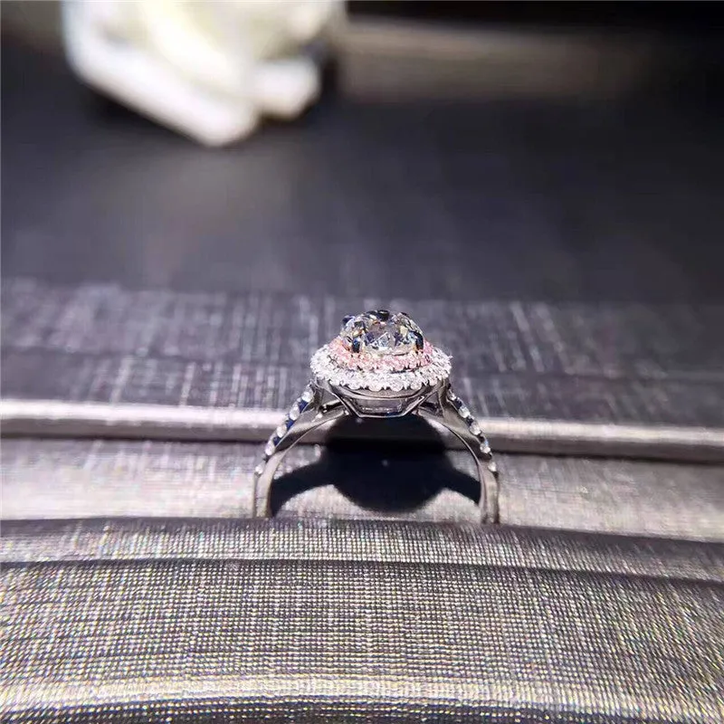 Exquisite Double Halo Crystal Ring