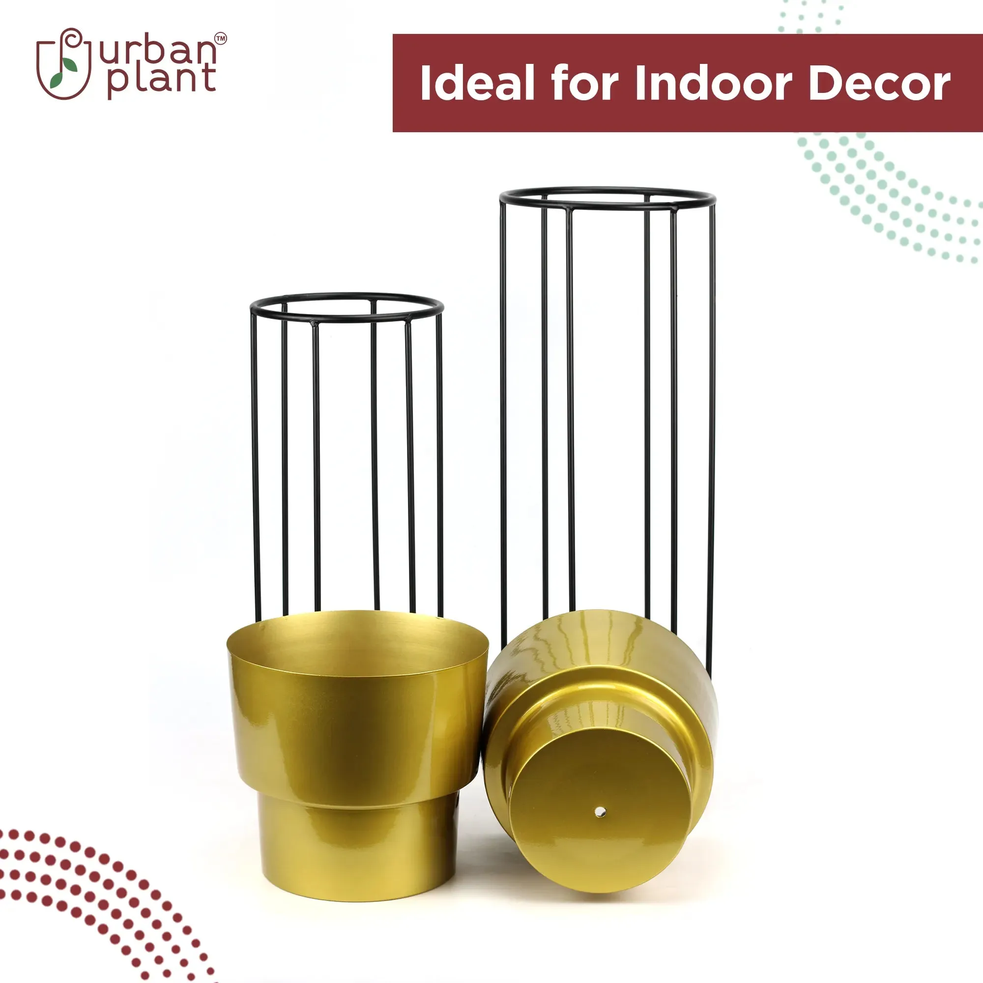 Exquisite Gold Planters - (Set of 2)