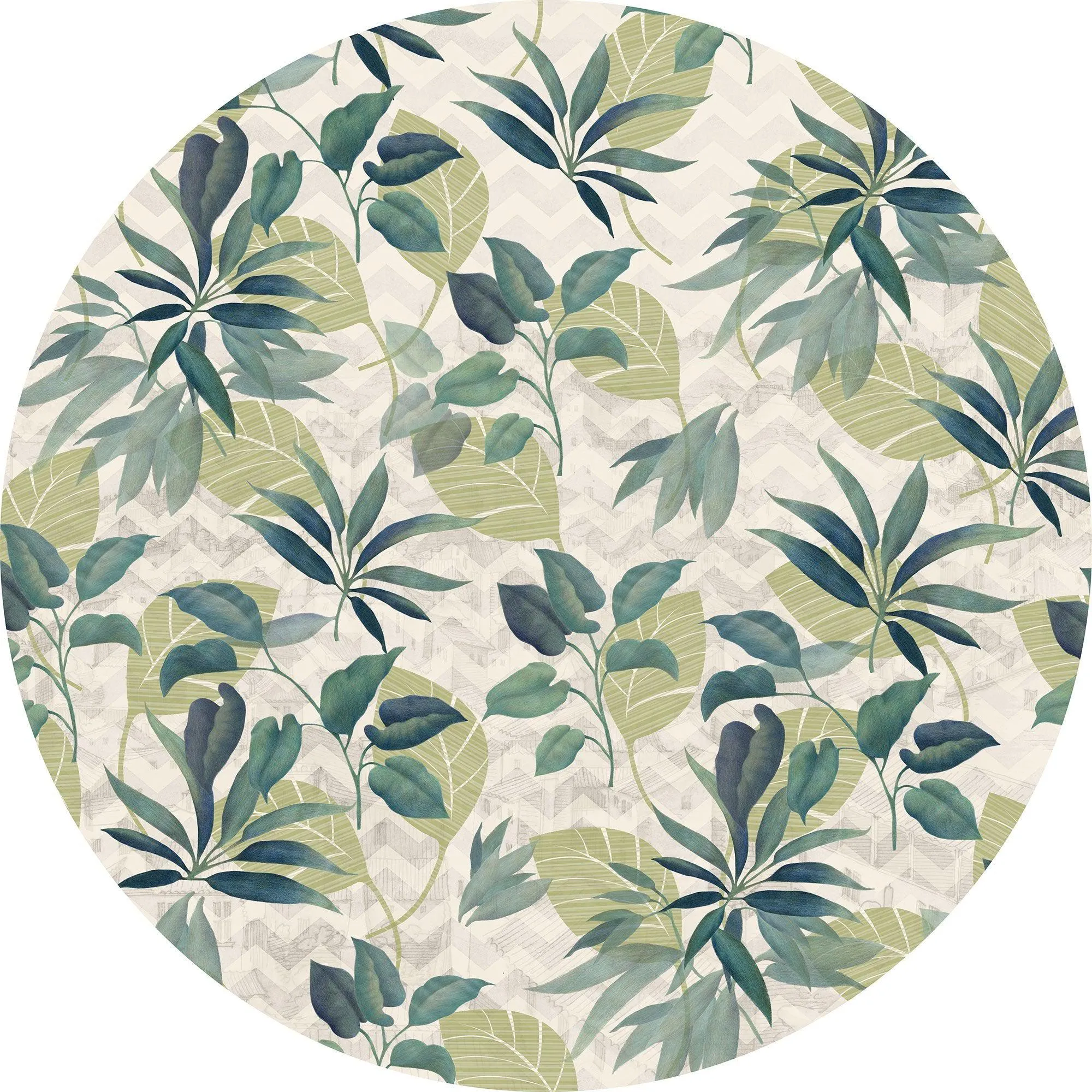 Exquisite Greens Circle Wallpaper (Self-Adhesive)