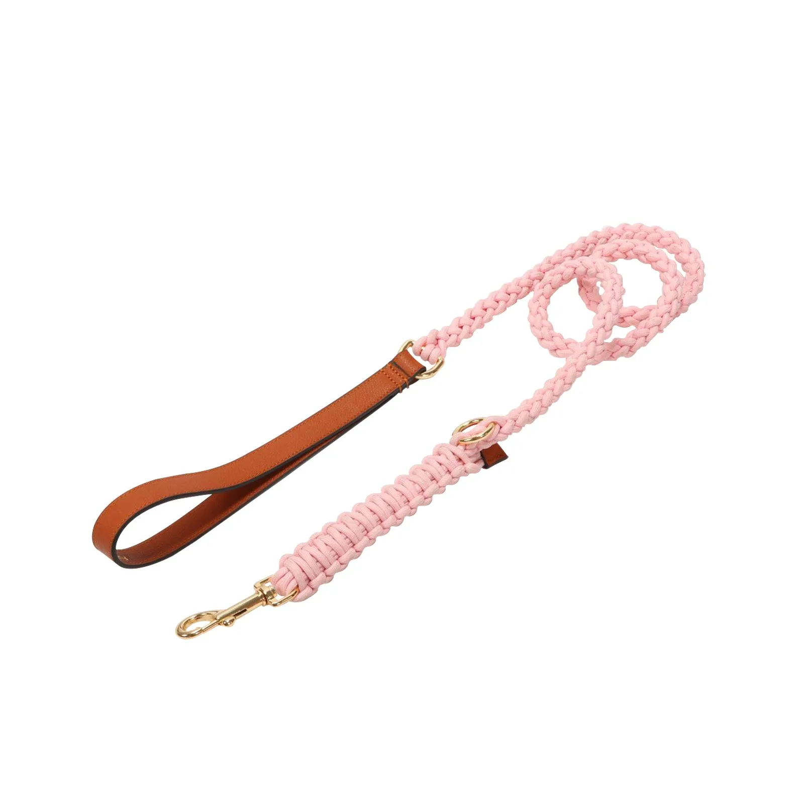 Exquisite Leather Dog Leash - Pink
