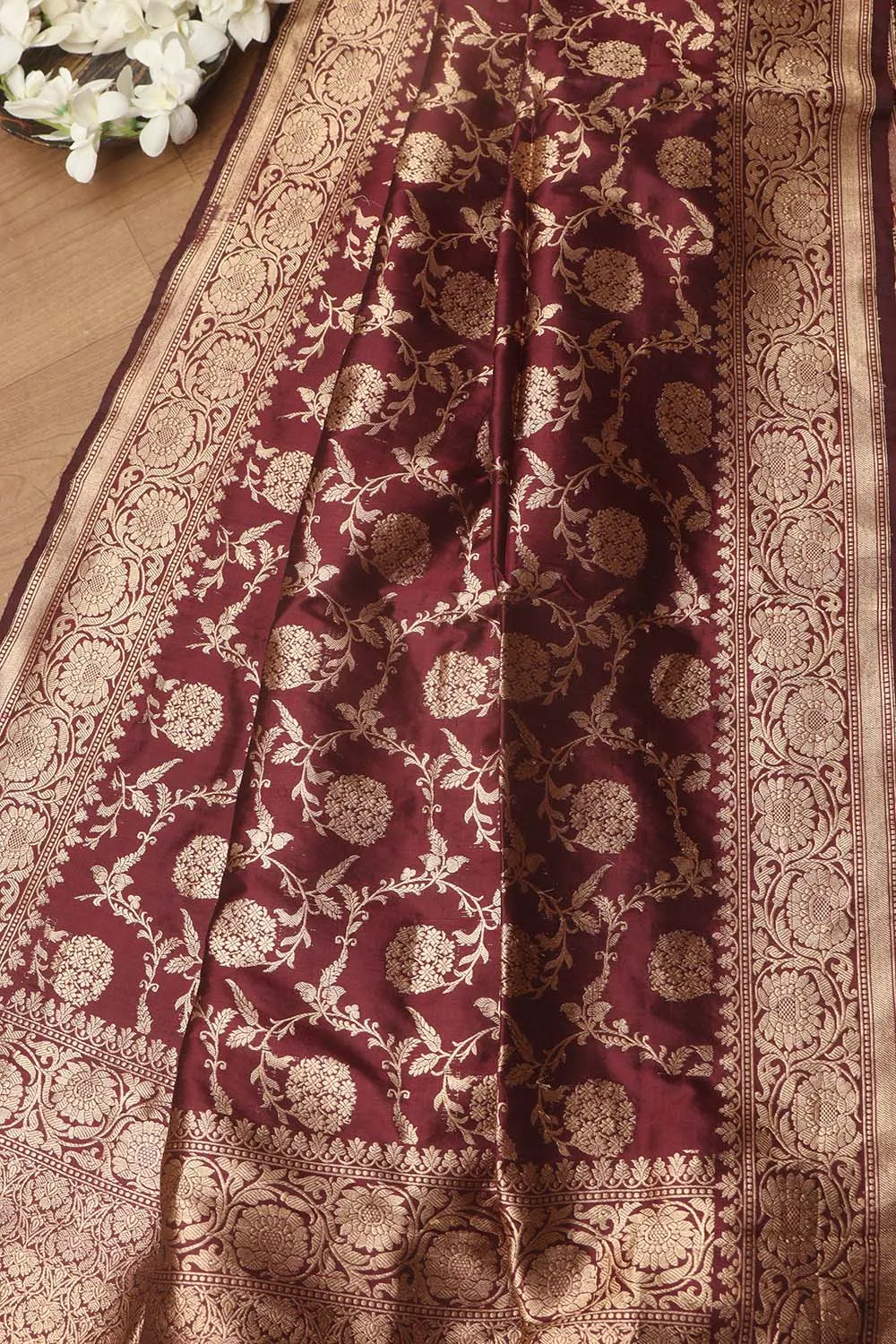 Exquisite Maroon Banarasi Handloom Pure Katan Silk Dupatta