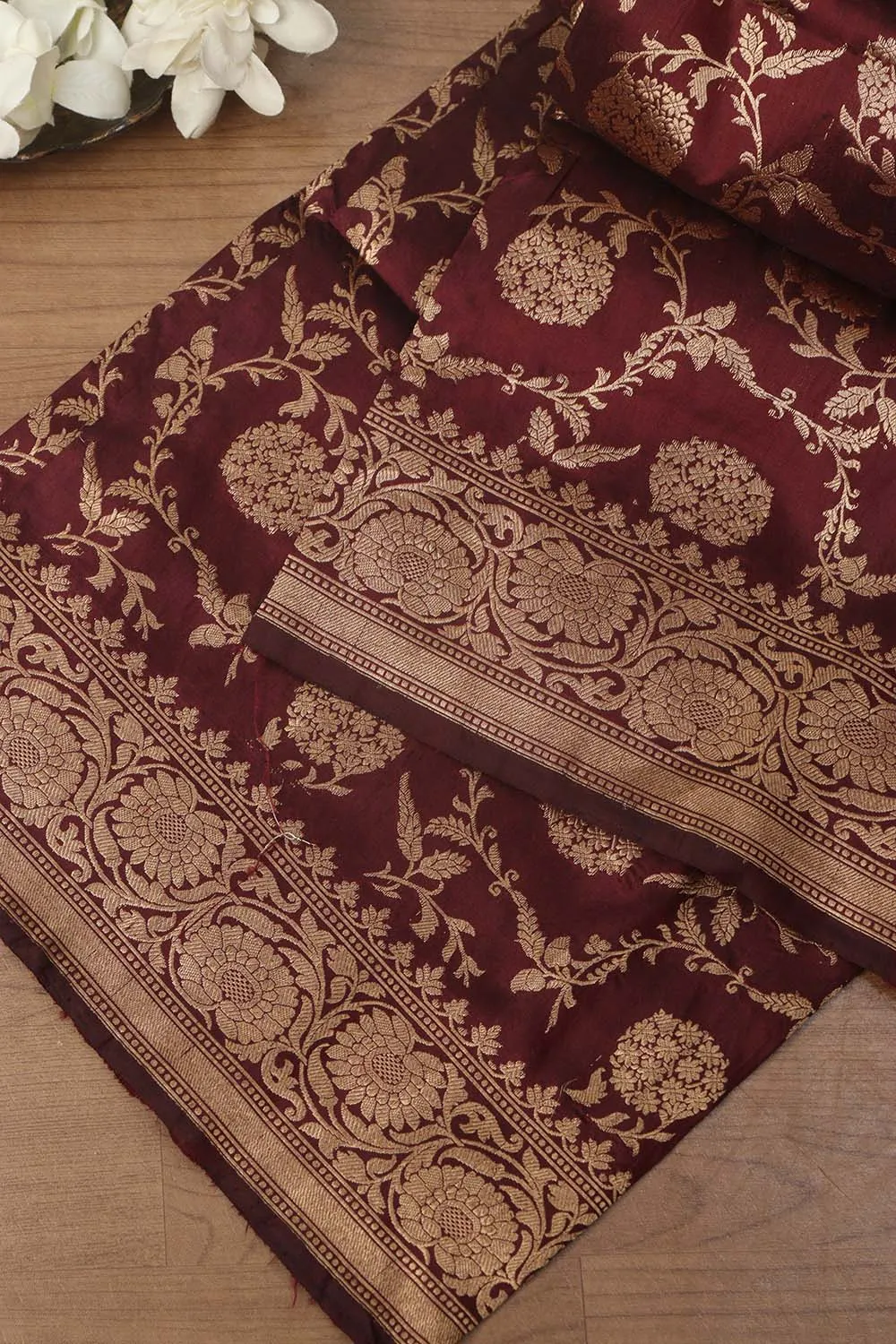 Exquisite Maroon Banarasi Handloom Pure Katan Silk Dupatta