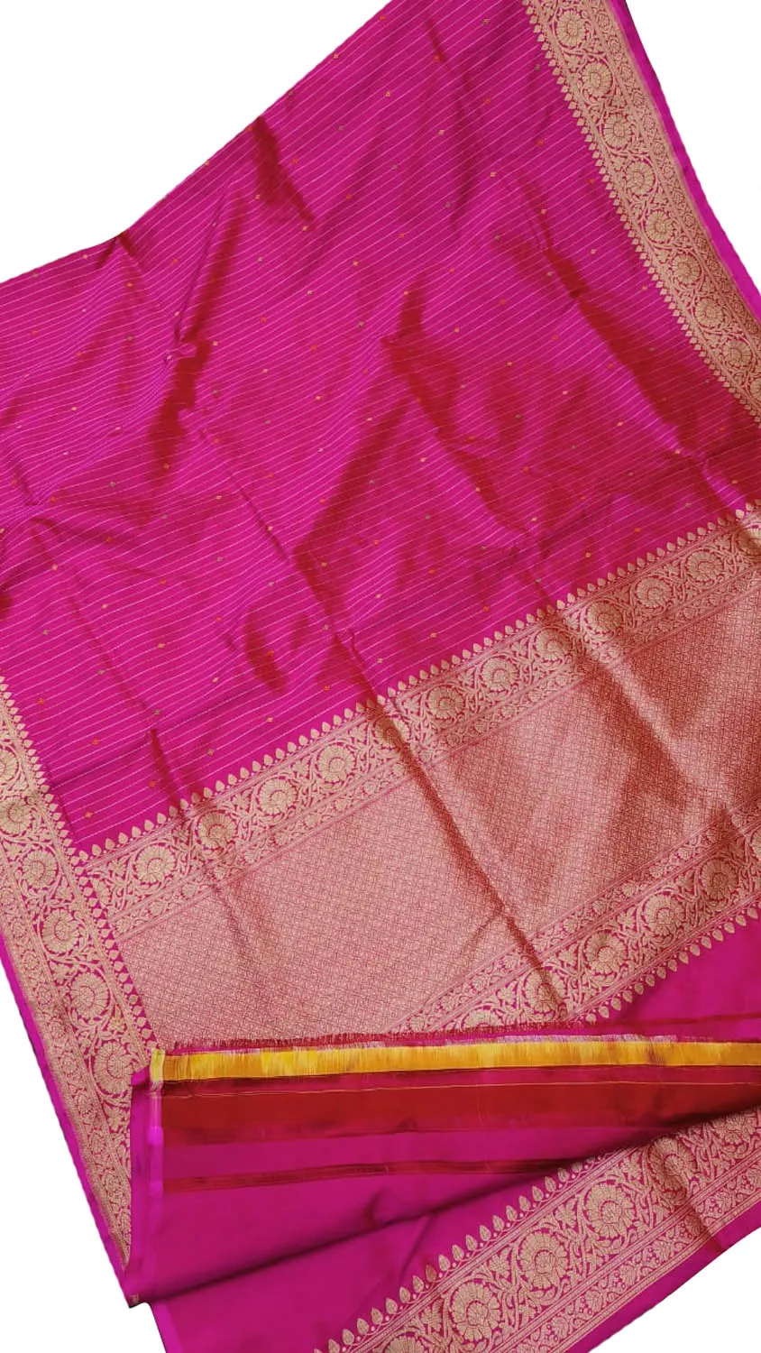 Exquisite Pink Banarasi Handloom Katan Silk Saree