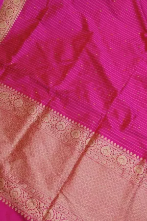 Exquisite Pink Banarasi Handloom Katan Silk Saree
