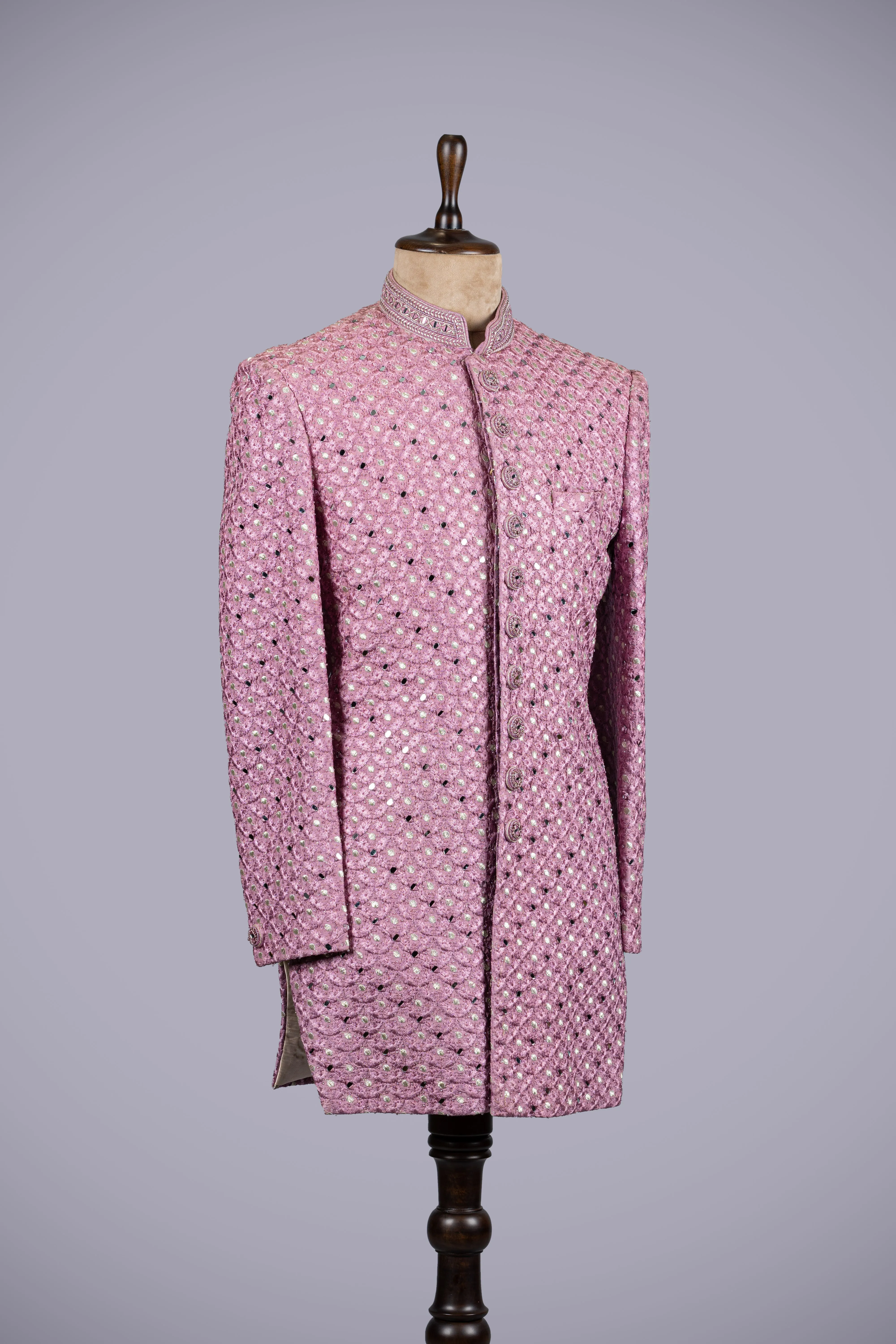 Exquisite Purple Lakhnavi Indo Western with Handwork