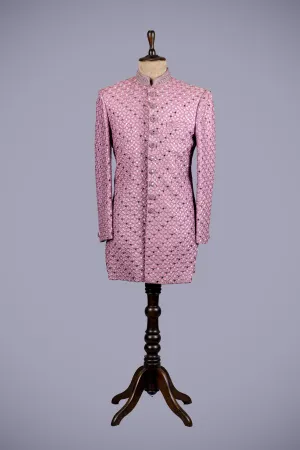 Exquisite Purple Lakhnavi Indo Western with Handwork