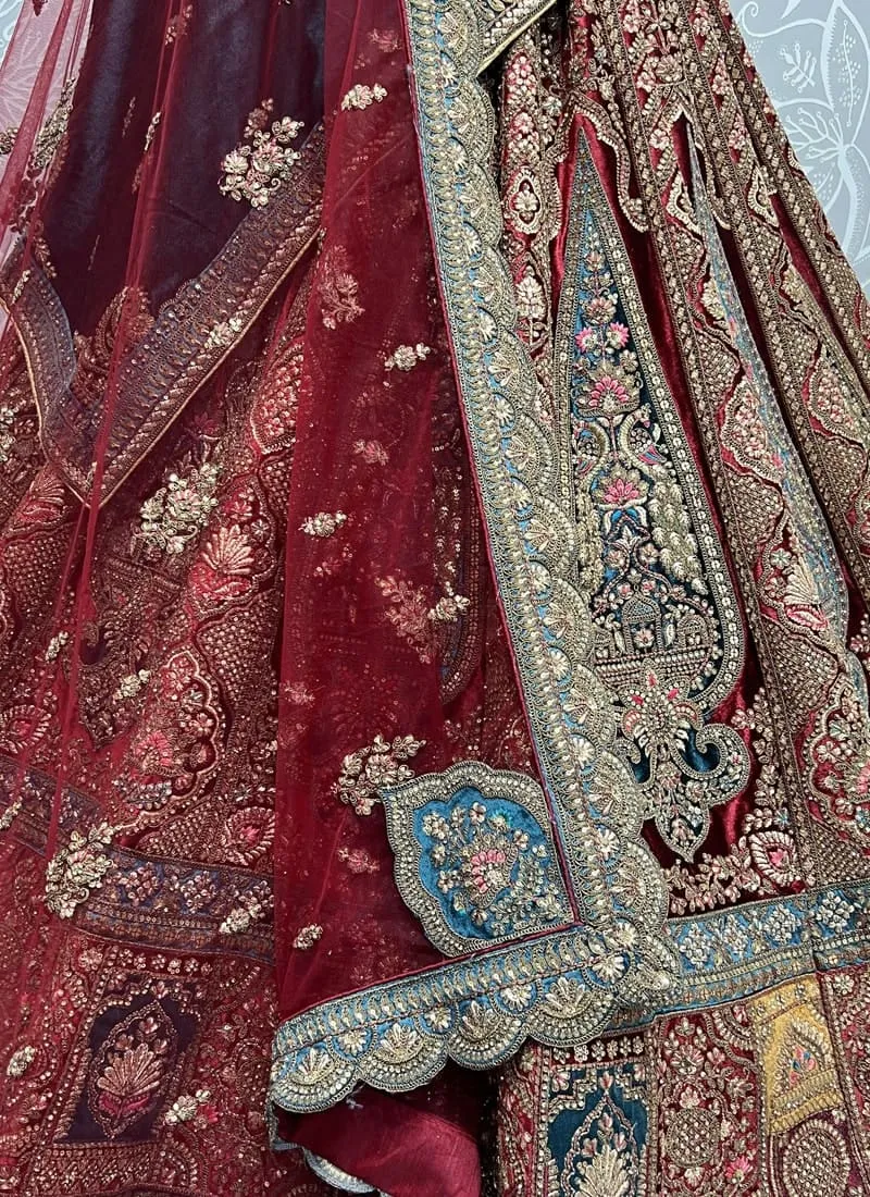 Exquisite Velvet Wedding Lehenga Set