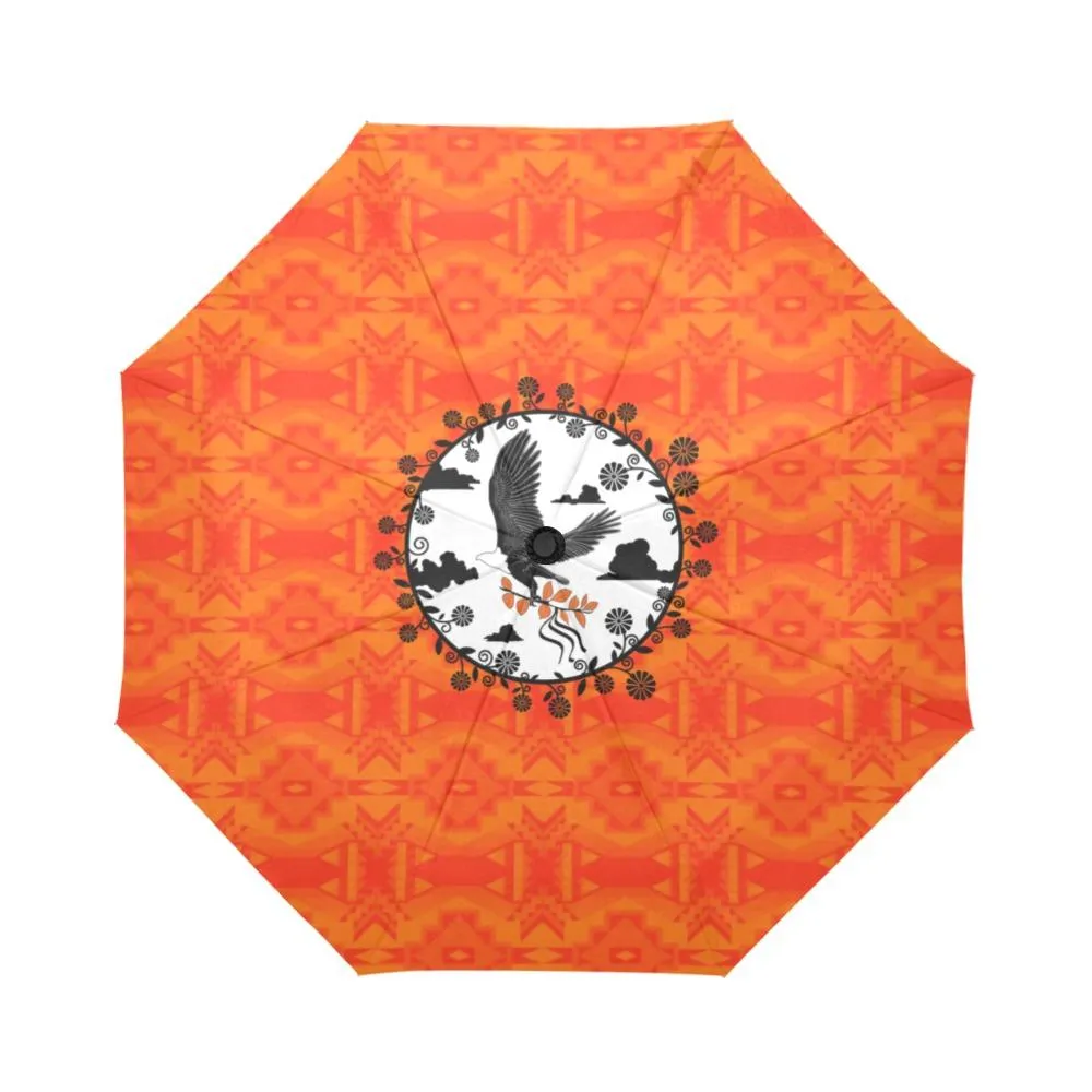 Fancy Orange Carrying Their Prayers Auto-Foldable Umbrella