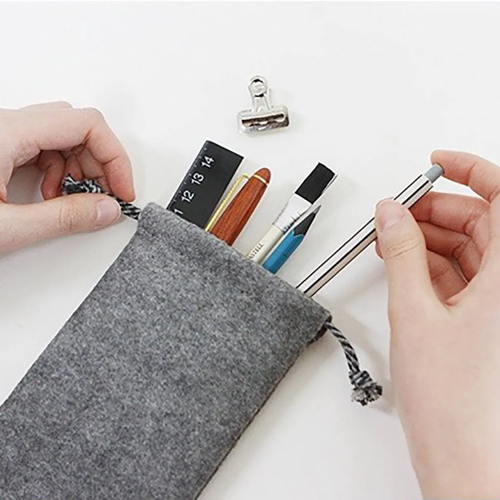 Felt Drawstring Long Pouch(FB-20)