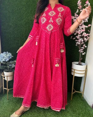 Fiza Leheriya Cotton Long Dress