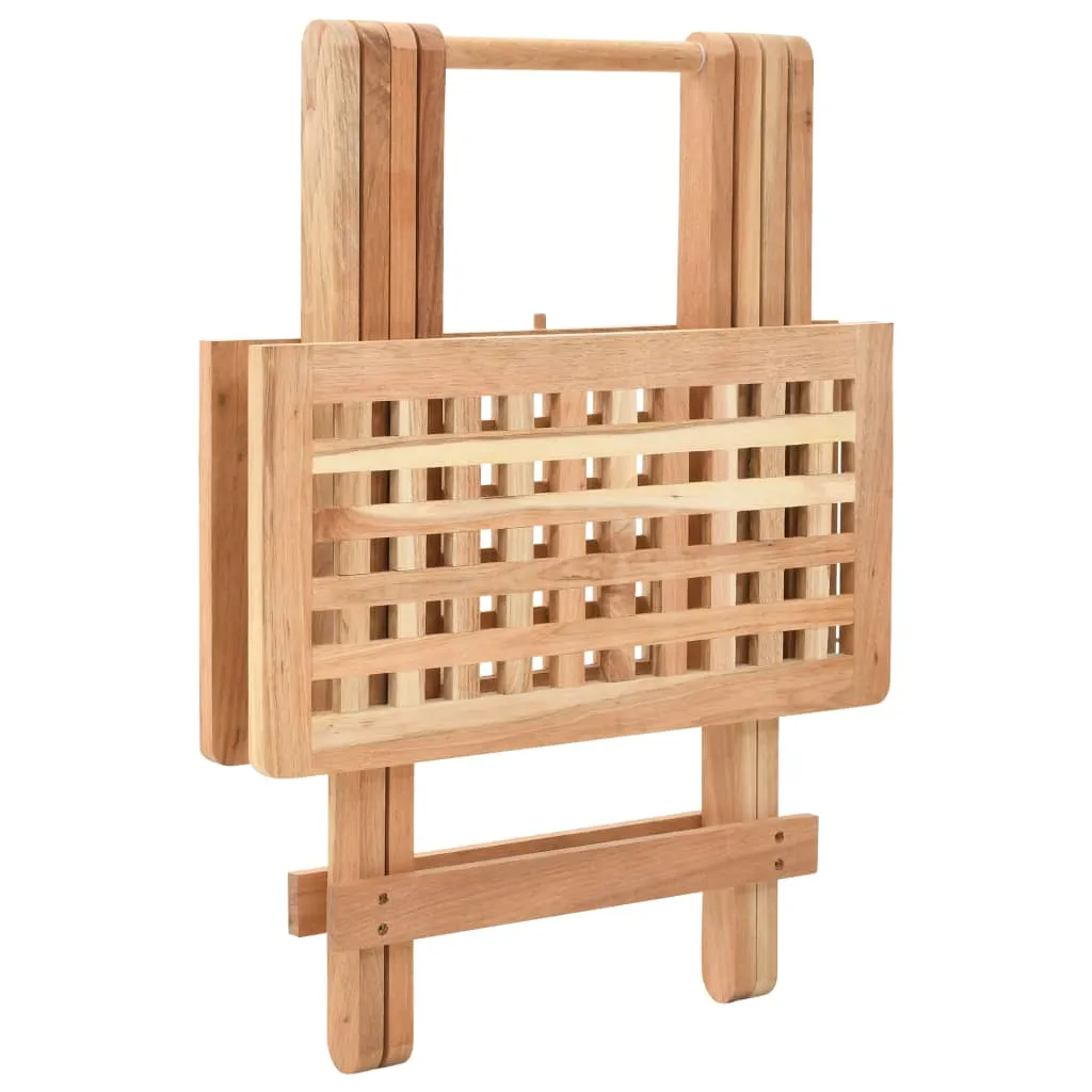 Foldable Side Table Solid Walnut Wood 19.7"x19.7"x19.3"
