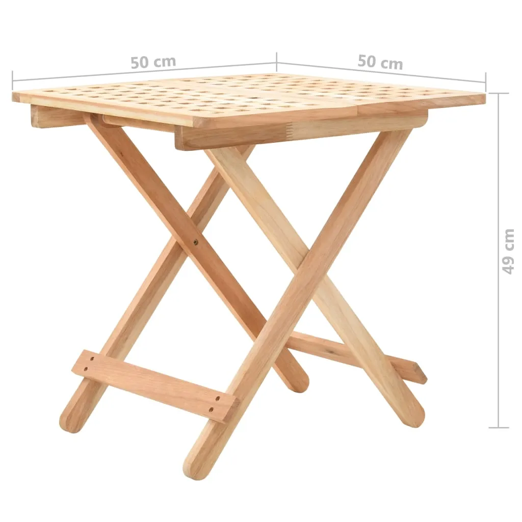 Foldable Side Table Solid Walnut Wood 19.7"x19.7"x19.3"