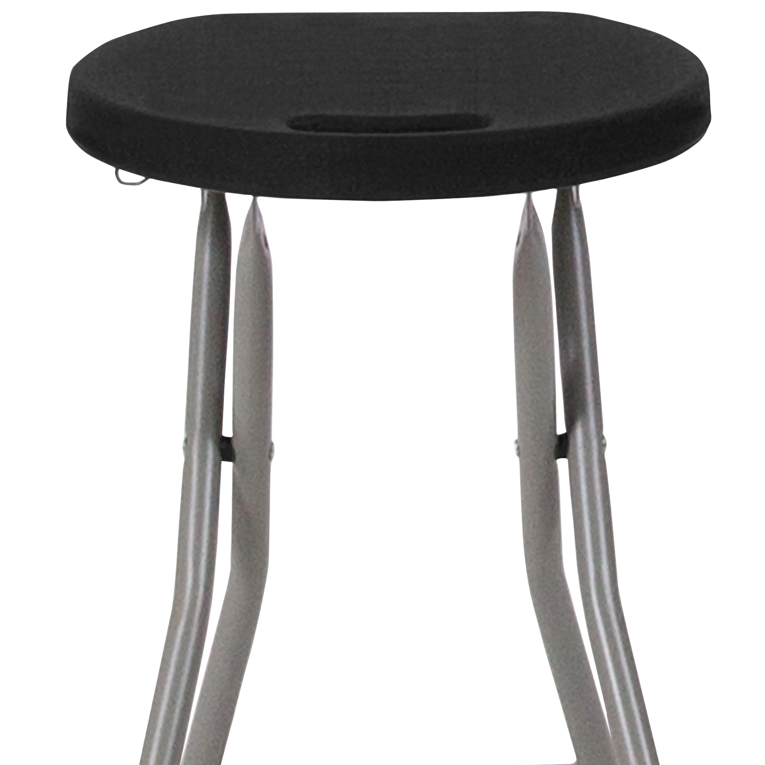 Foldable Stool with Plastic Seat and Powder Coated Frame
