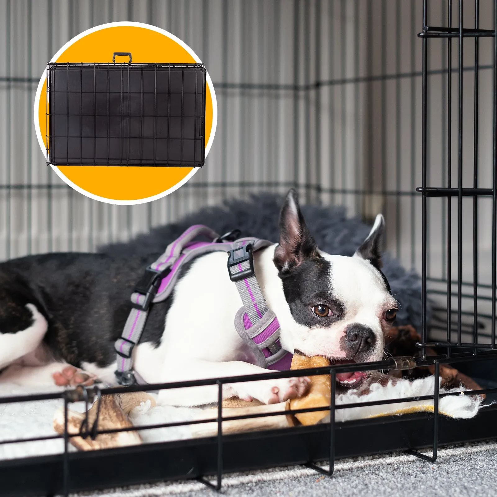 Foldable Triple-Door Pet Crate, Durable Metal Frame - 4Paws