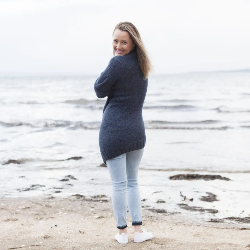 Fran Longline Cardigan, The Woven Knitting Pattern