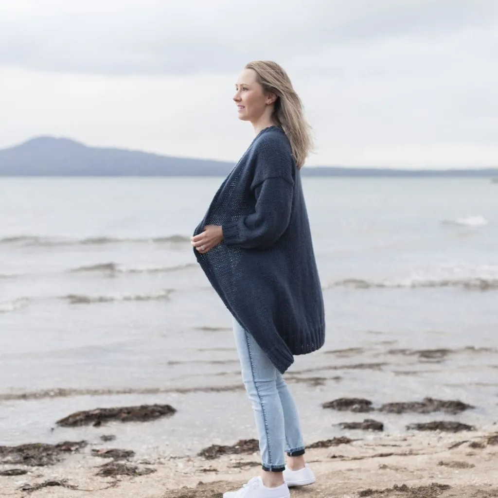 Fran Longline Cardigan, The Woven Knitting Pattern