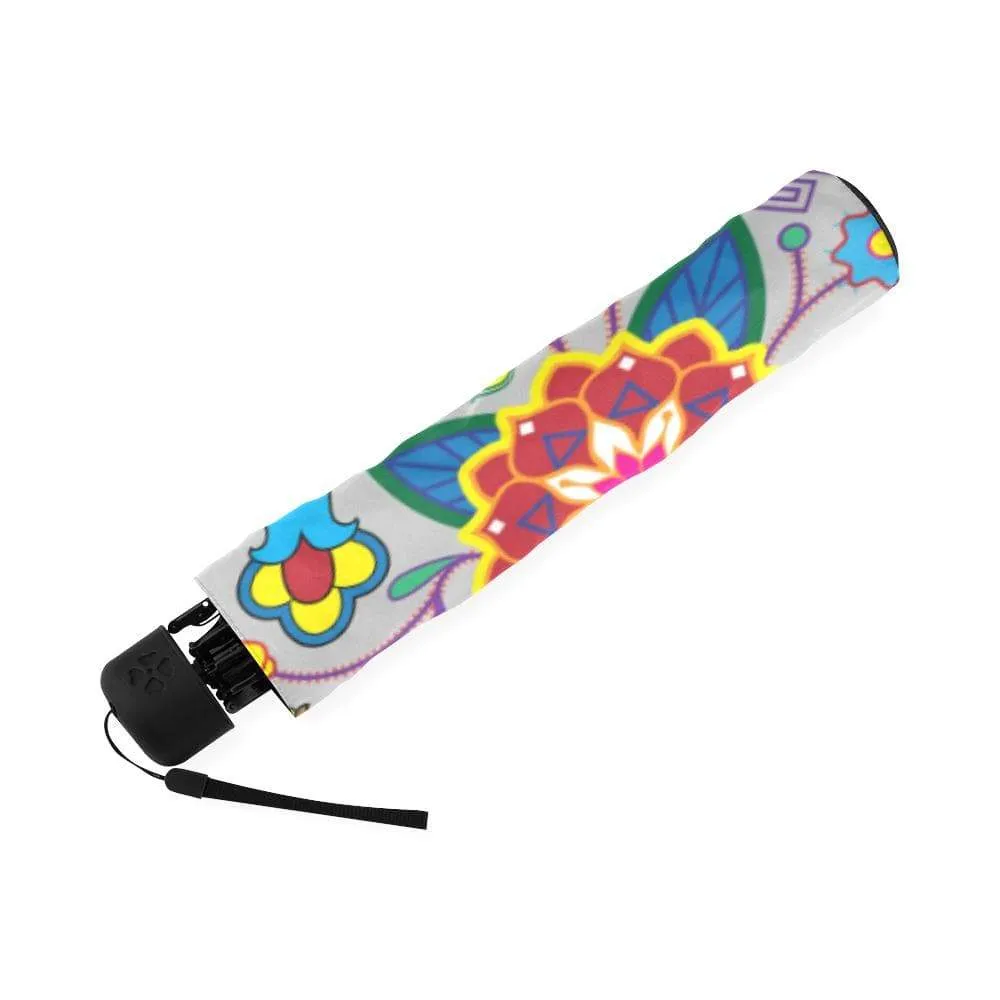 Geometric Floral Winter-Gray Foldable Umbrella
