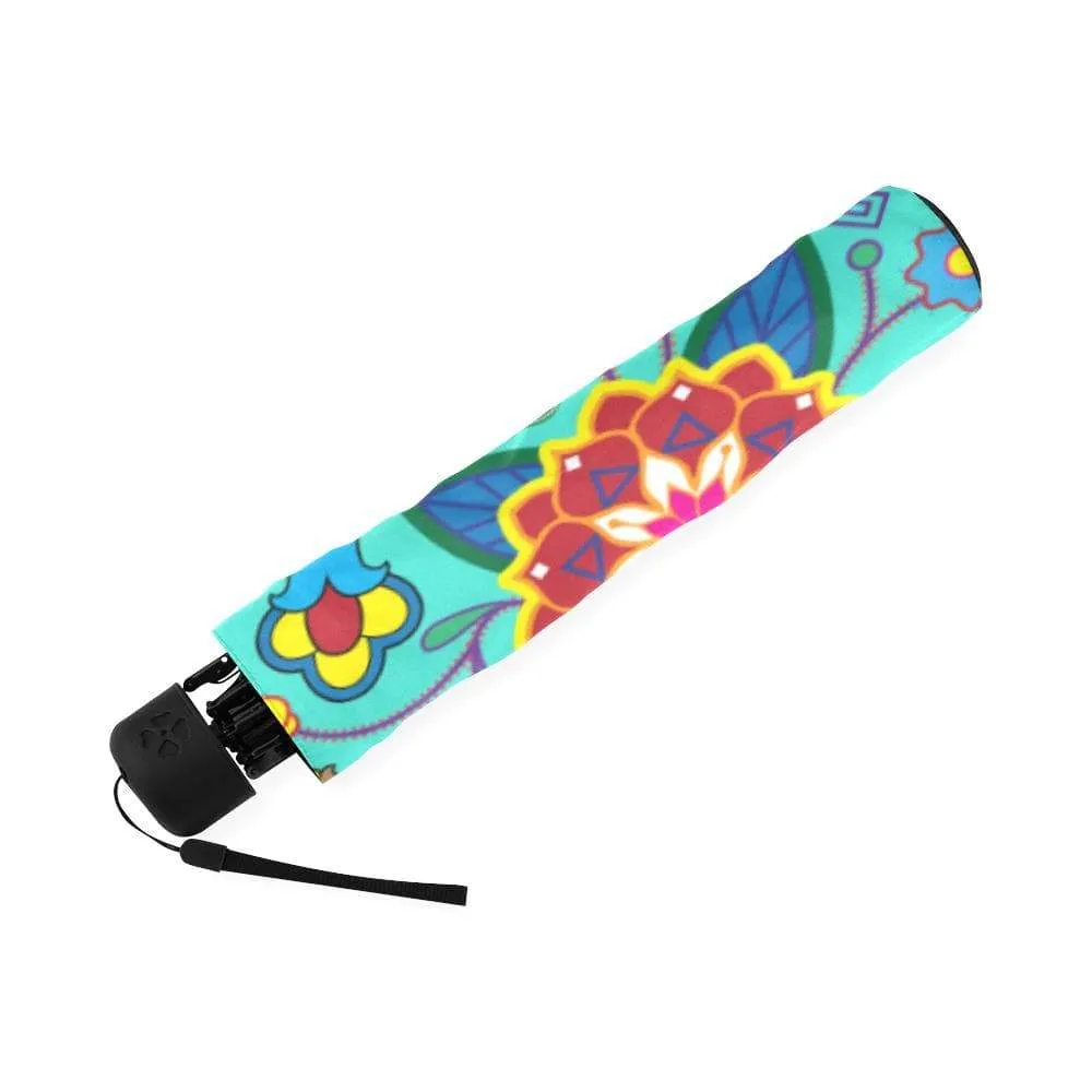 Geometric Floral Winter-Sky Foldable Umbrella