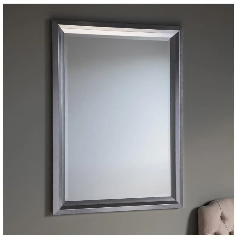Gisborn Silver Pewter Rectangle Wall Mirror