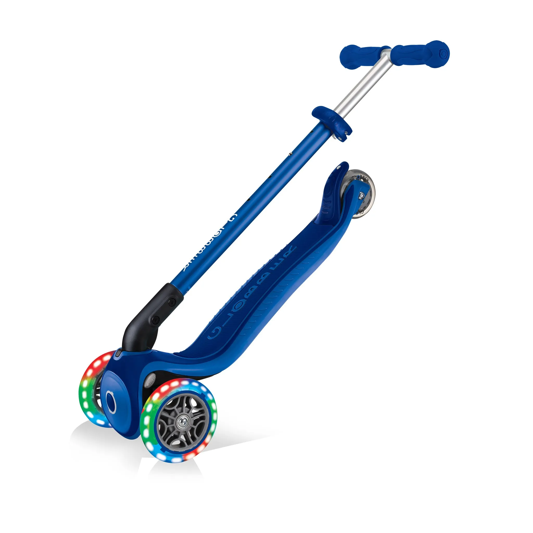 Globber Primo Foldable Plus Lights - Navy Blue (3y - 9y)