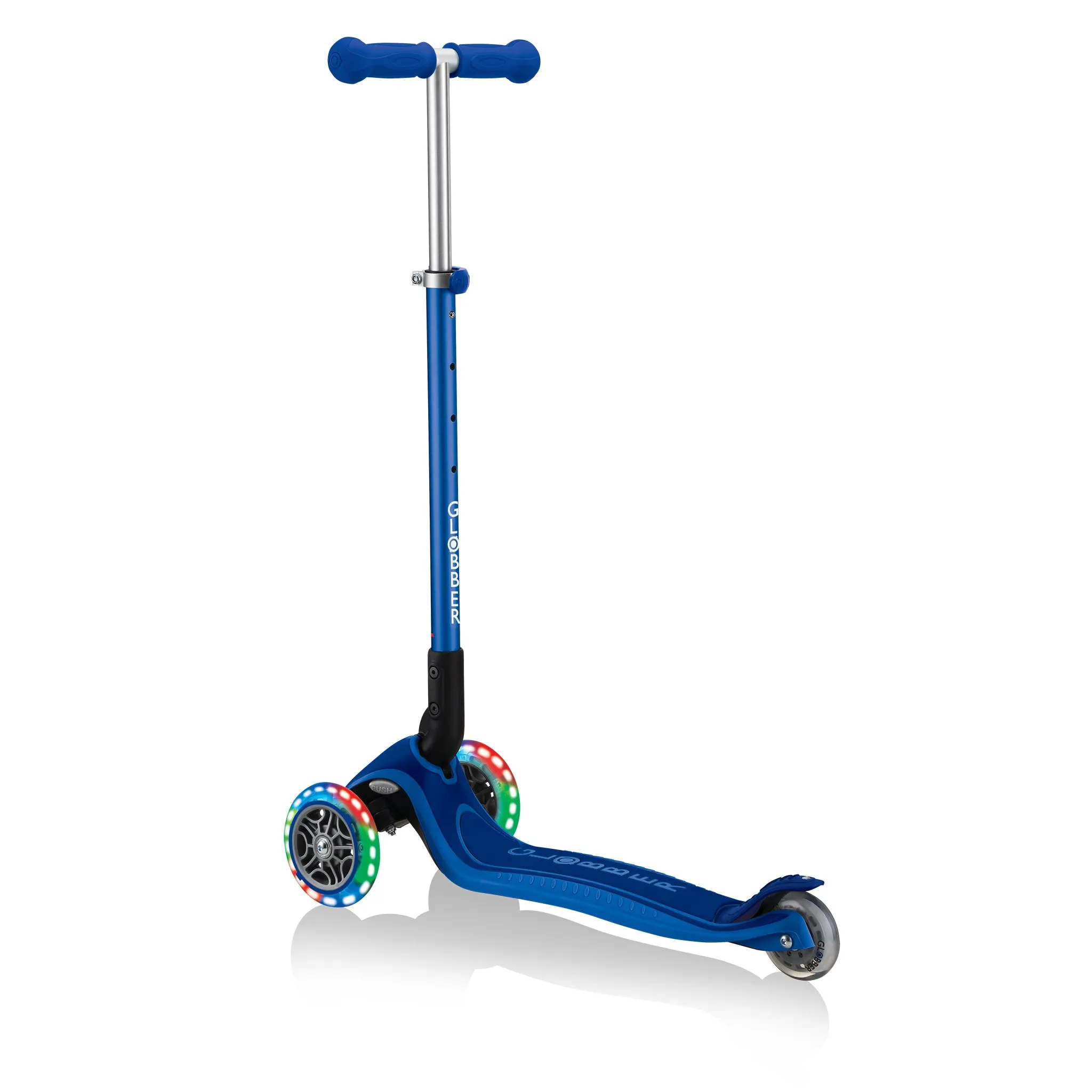 Globber Primo Foldable Plus Lights - Navy Blue (3y - 9y)