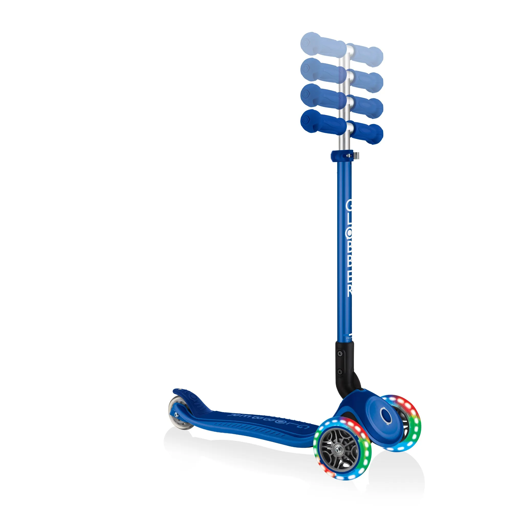 Globber Primo Foldable Plus Lights - Navy Blue (3y - 9y)