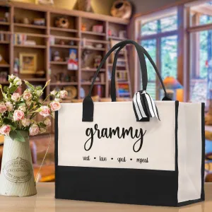 Grandma Tote Bag Grandma's Getaway Bag Grandma Nana Bag Grandma Gift Bag Shopping Bag Mothers Day Gift Live Love Spoil Bag Grandma GM1007