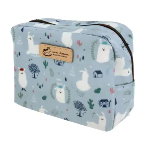 Gray Alpaca Cube Cosmetic Bag
