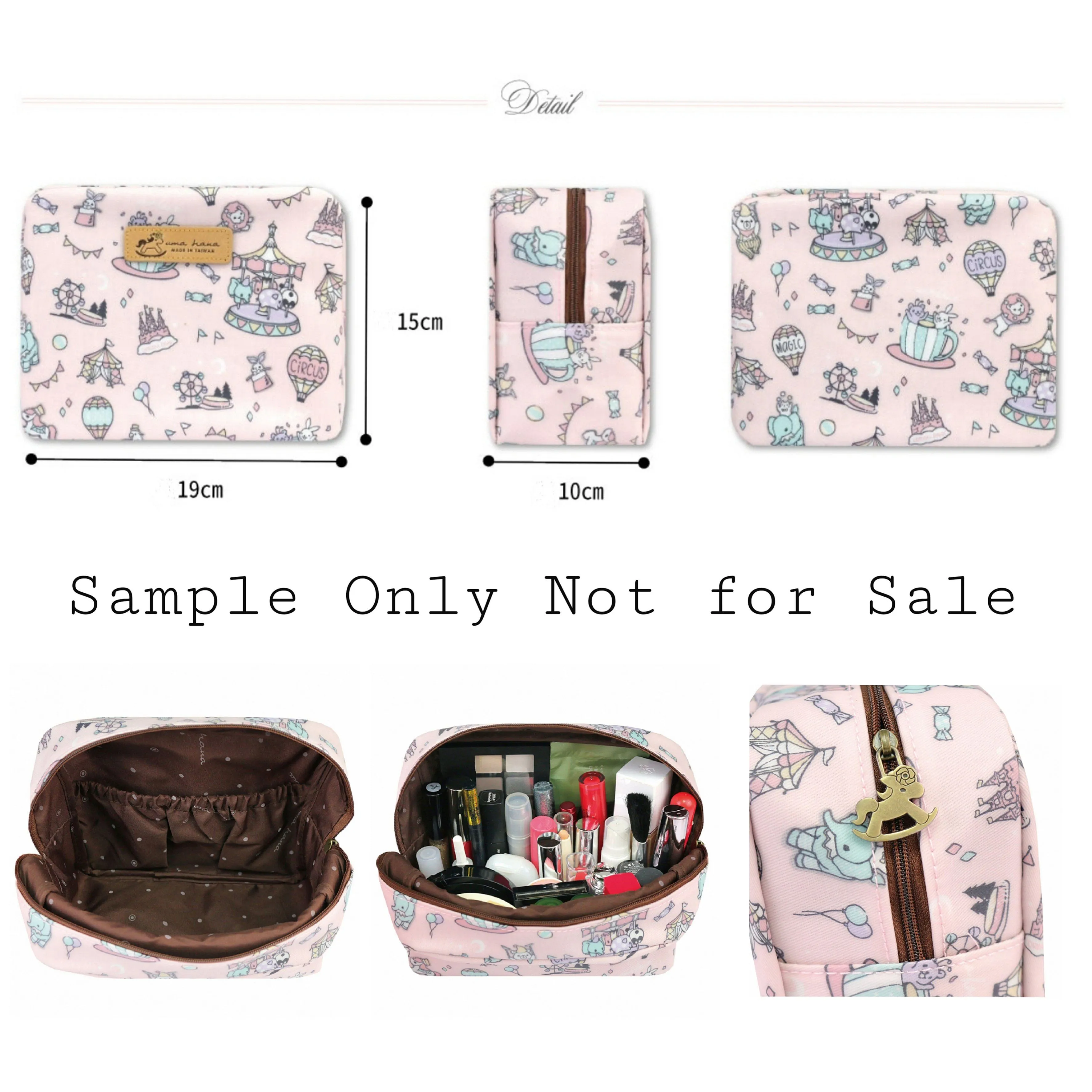 Gray Alpaca Cube Cosmetic Bag