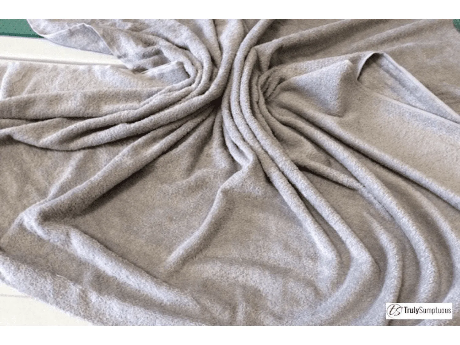 GREY - Pure Cotton Thick LUXURY TOWELLING Fabric 400 gsm