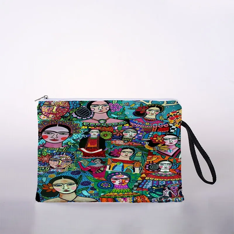 Indian girl cosmetic bag waterproof printing fashionable turtle leaf toilet bag custom travel bag