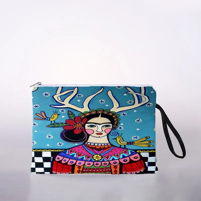 Indian girl cosmetic bag waterproof printing fashionable turtle leaf toilet bag custom travel bag
