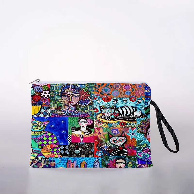 Indian girl cosmetic bag waterproof printing fashionable turtle leaf toilet bag custom travel bag