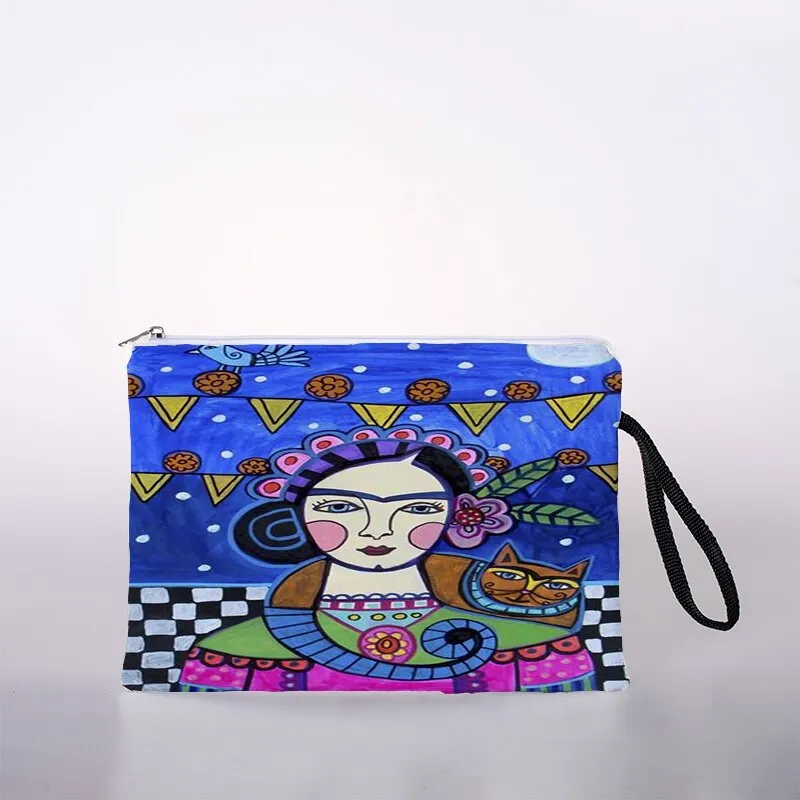 Indian girl cosmetic bag waterproof printing fashionable turtle leaf toilet bag custom travel bag