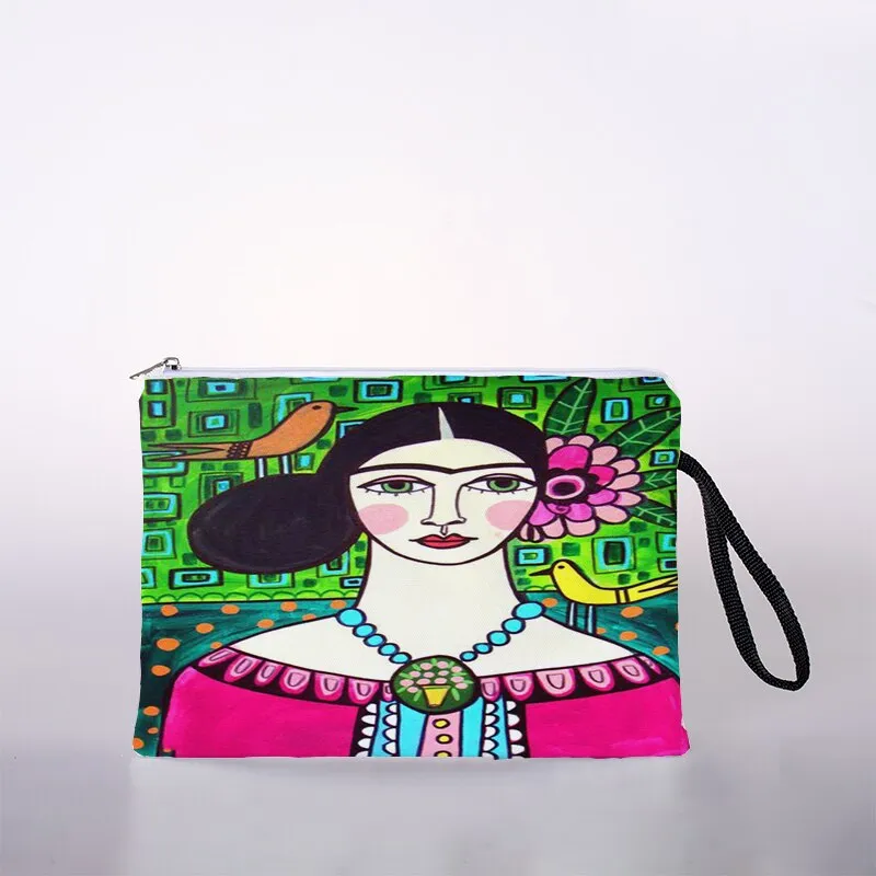 Indian girl cosmetic bag waterproof printing fashionable turtle leaf toilet bag custom travel bag