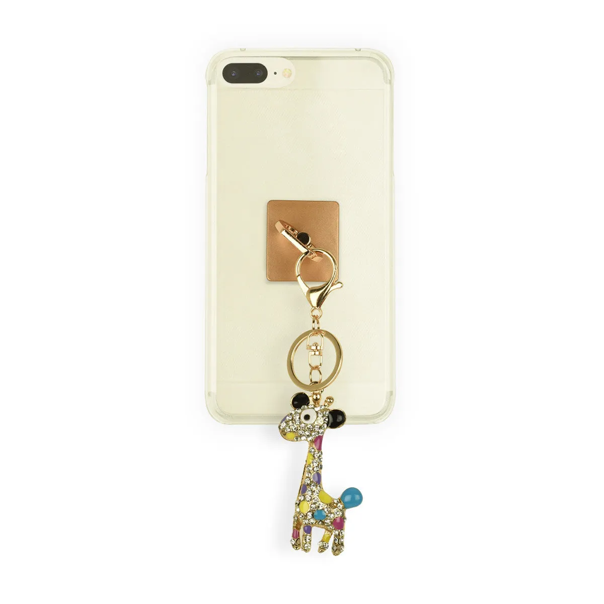 iOrigin Ring Grip/ Kick Stand   Acrylic Diamond Studded Giraffe Key Chain Charm for Mobile Phones & Tablets