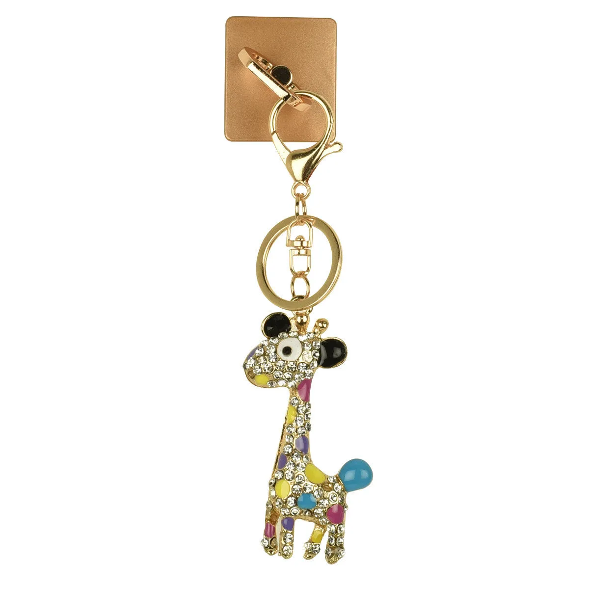 iOrigin Ring Grip/ Kick Stand   Acrylic Diamond Studded Giraffe Key Chain Charm for Mobile Phones & Tablets