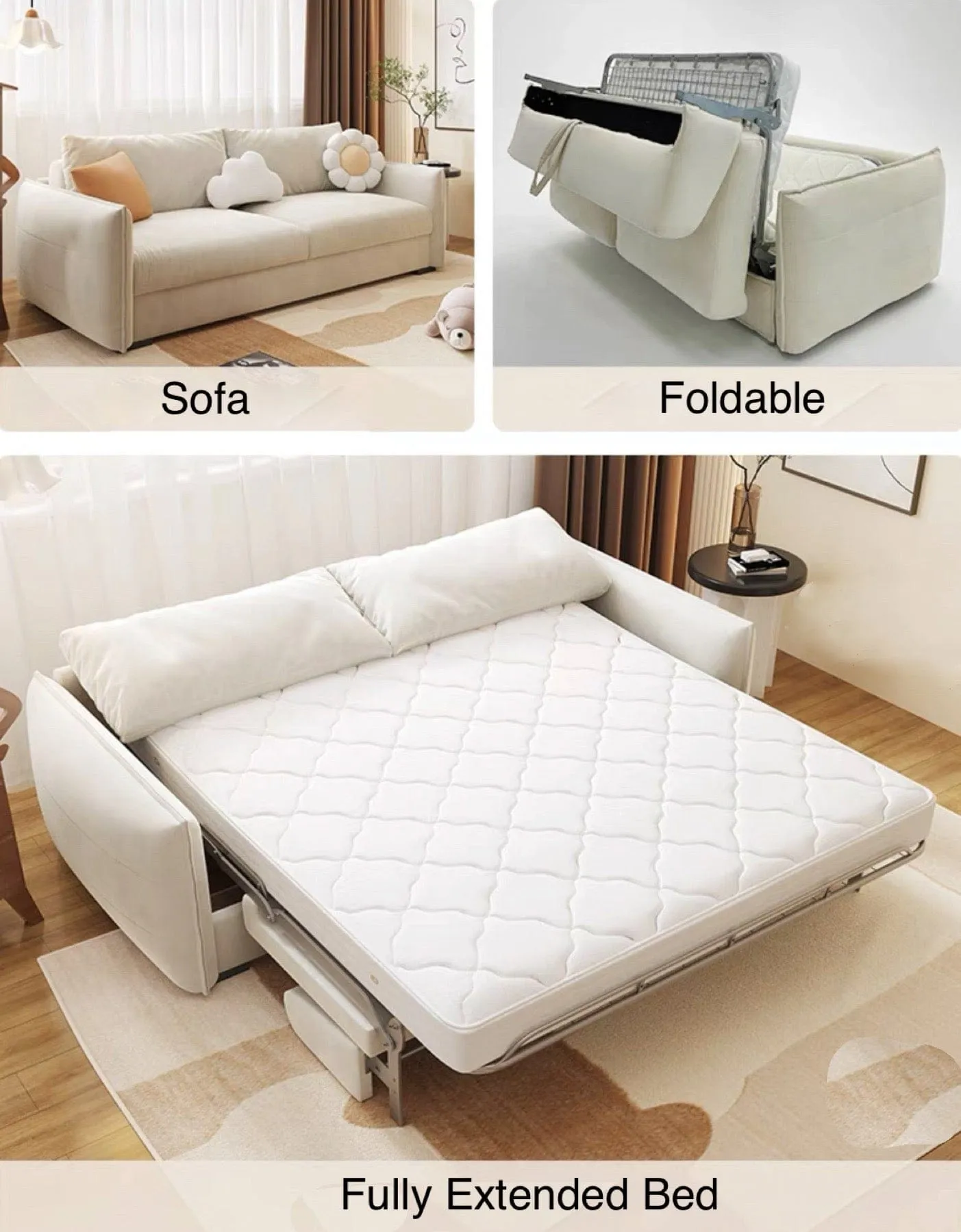 Karen Foldable Sofa Bed with Mattress