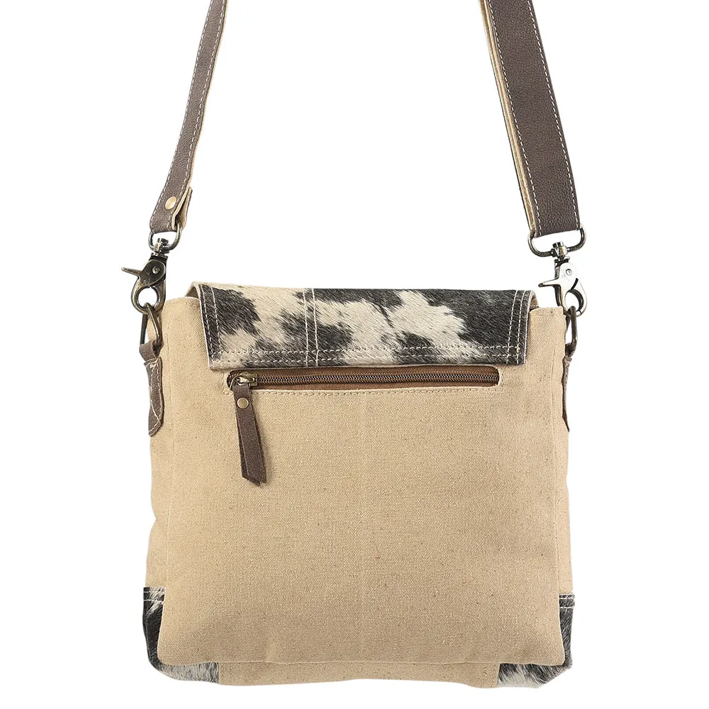 KB149 - KB149 -MESSENGER Real Cowhide Leather and Upcycled Canvas Ladies Bag 9 x 10 KB149 - KB149