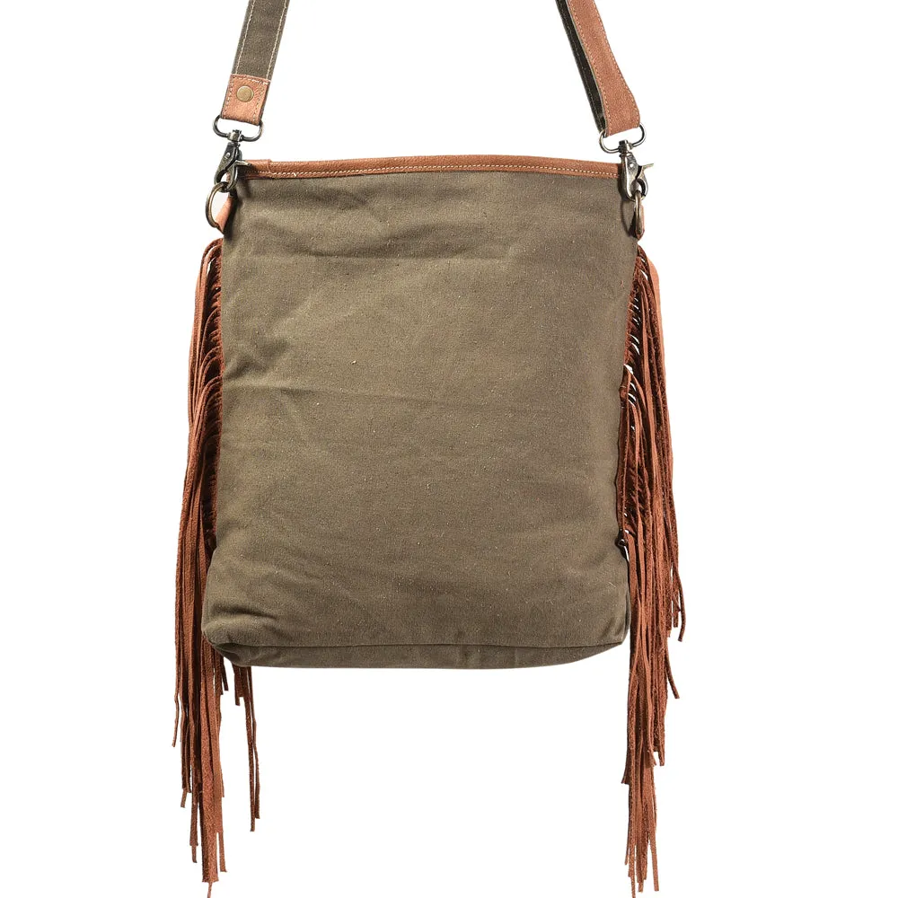 KB359 - KB359 -MESSENGER Leather and Upcycled Canvas Ladies Bag Standard KB359 - KB359