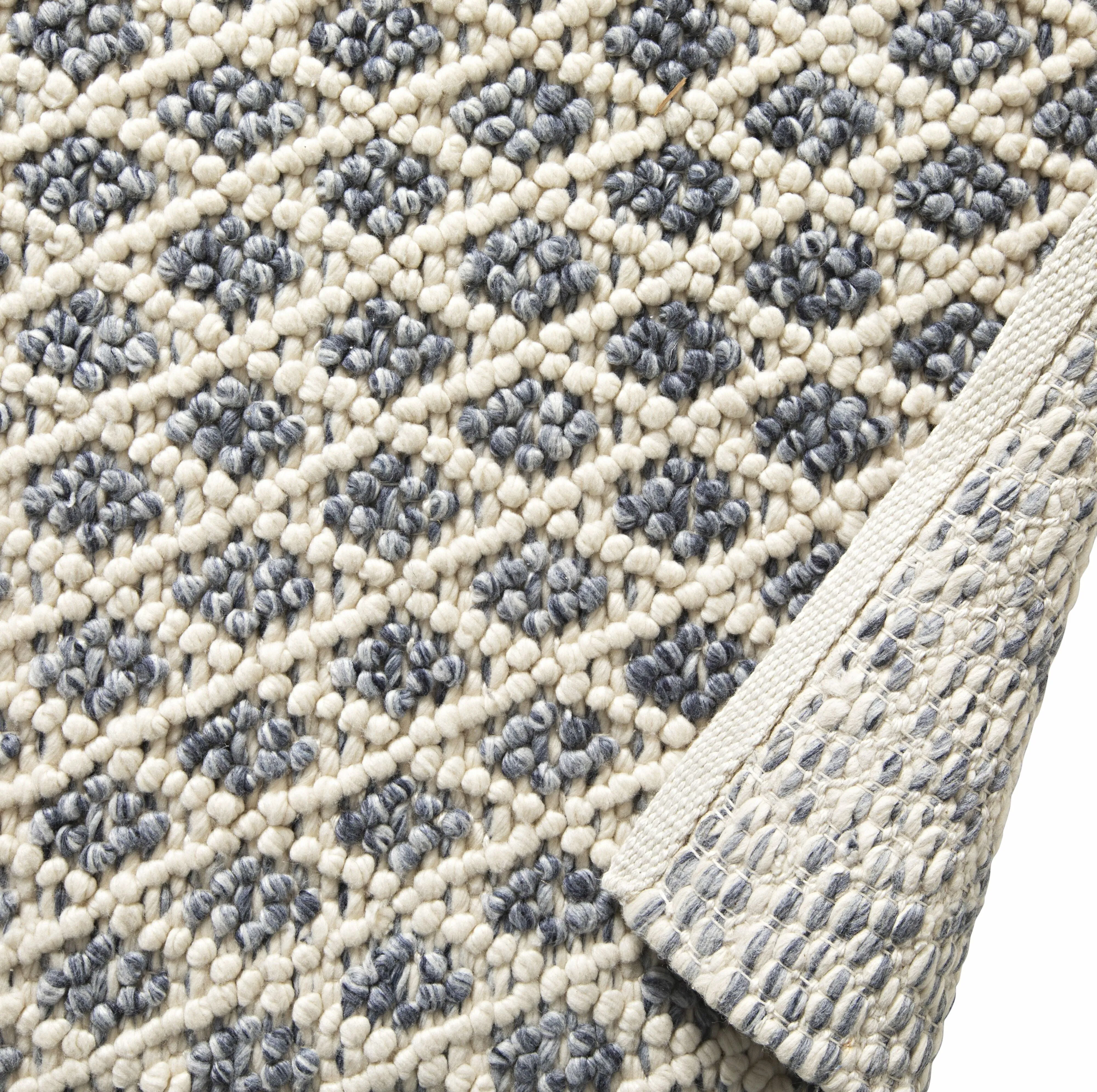 Kira Diamond Handwoven Blue & Cream Rug 300x240cm